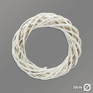 Széles vesszőkoszorú, 30 cm FEHÉR