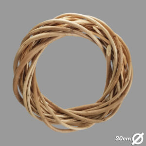 Széles vesszőkoszorú, 30cm NATÚR