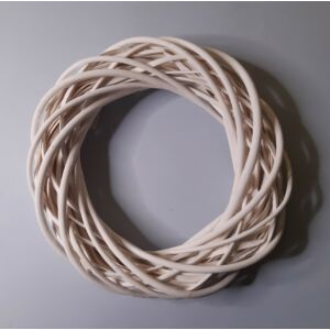 Széles vesszőkoszorú, 25cm FEHÉR