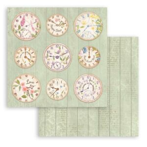 Scrapbook kétoldalas papír - Órák 31,5x30,5 cm