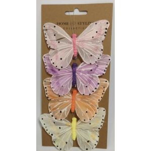 Pillangó csipeszes 4 db/cs Lila-rózsaszín árnyalatok 9,5x6cm