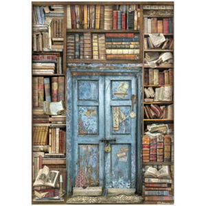 Rizspapír A4 - Vintage Library door