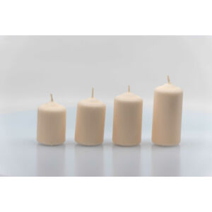 Adventi gyertya mártott, lépcsőzetes 4db KRÉM