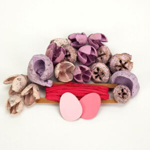 Kikelet terméscsomag raffiával rózsaszín