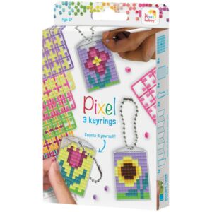 Pixel kulcstartó szett 3 db-os - VIRÁGOS