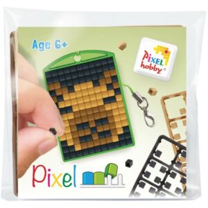 Pixel kulcstartó szett, színes alaplappal - KAPIBARA