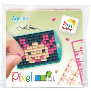 Pixel kulcstartó szett, színes alaplappal - AXOLOTL