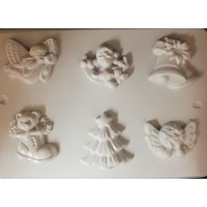 Karácsonyi figurák 6db-os gipszkiöntő