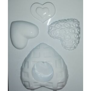gipszkiöntő forma mécsestartó szívek