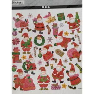 Karácsonyi matricák-Mikulás és ajándékok