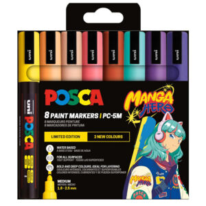 UNI POSCA akrilfilctoll készlet, PC-5M 8db MANGA