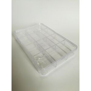 Műanyag doboz, 12 rekeszes nagy tetővel