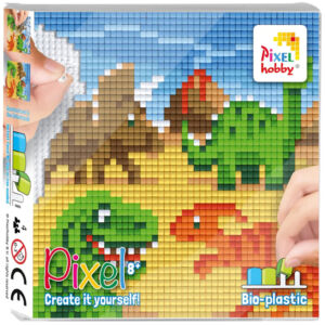 Pixel 4 Alaplapos szett  12x12cm - DÍNÓK 