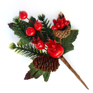 Karácsonyi csipkebogyós tobozos betűző 14cm