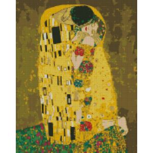 Gyémántszemes festmény 40x50 cm, Gustav Klimt, A csók