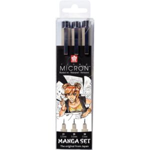 SAKURA PIGMA MICRON - Manga tűfilc készlet 0,25; 0,45; 0,5mm