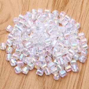 Gyöngykészlet, műanyag átlátszó irizált 14g