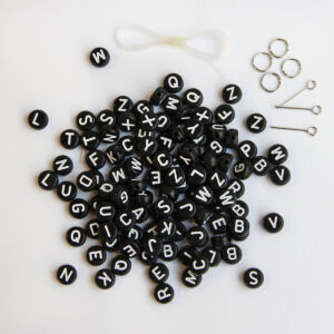 betűgyöngy fekete 15g