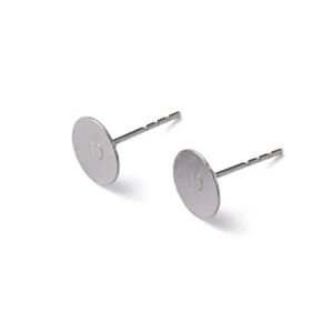 Nemesacél bedugós fülbevalóalap 8mm, 2db/cs