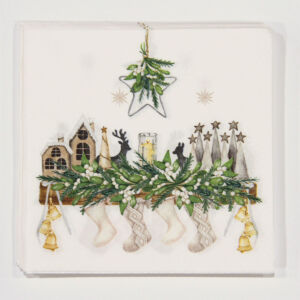 Karácsonyi mintás szalvéta, 15db