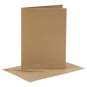Kártya és boríték, natúr barna színű