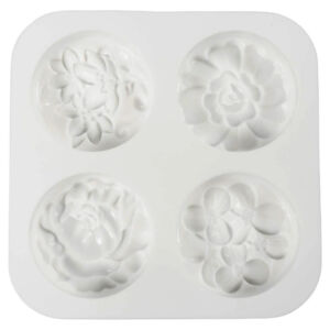 Szilikon öntőforma virágmintás korongok