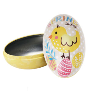 Tojás formájú fémdoboz, 12x7cm CSIBE