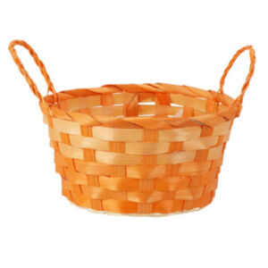 Színes fonott bambuszkosárka, 18x9 cm