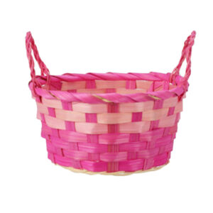 Színes fonott bambuszkosárka, 18x9 cm