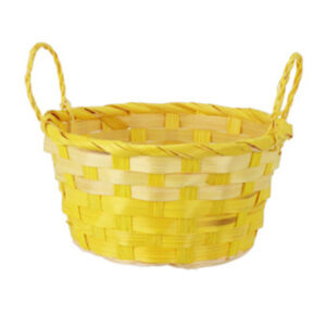 Színes fonott bambuszkosárka, 18x9 cm