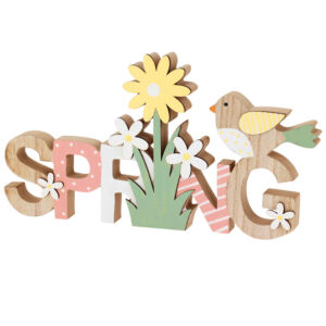 SPRING felirat vastag fából 17x30cm