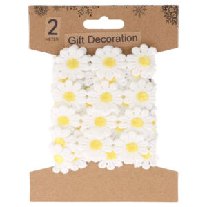 Virágos szalag 2m, Fehér virág sárga bibével