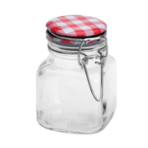Csatos üveg kockás tetővel, 90ml