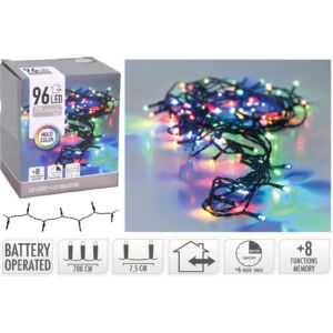 Ledfüzér, 96db-os, időzítős, színes