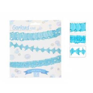 Csipkés papírgirland KÉK 6m