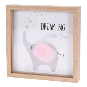 Fa képkeret, elefánt dekorációval 20x20 cm