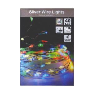 drótos ledfüzér, 40db-os, színes