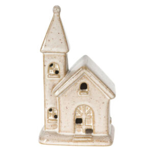 Kerámia templom LED-es, 12cm A