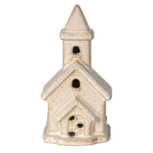 Kerámia templom LED-es, 12cm C