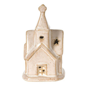 Kerámia templom LED-es, 12cm D