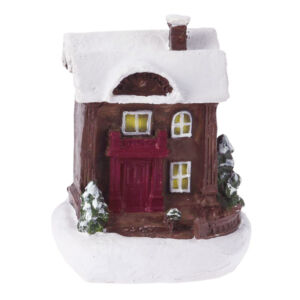 téli mini házikó LED világítással