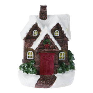 téli mini házikó LED világítással