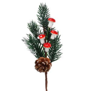 Karácsonyi betűző, fenyőág gombával és tobozzal 20cm