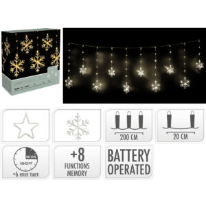 Ledfüggöny hópelyhekkel, 2m x 60cm