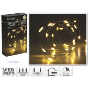 drótos ledfüzér, 40db-os, melegfényű