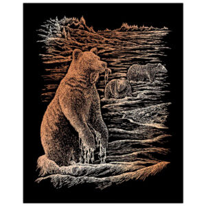 Karckép réz - Grizzly medve 20x25,5 cm