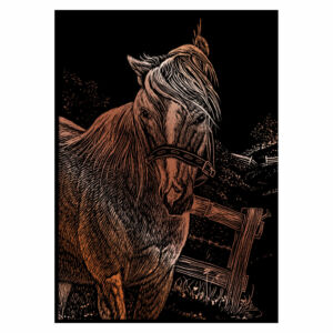 Mini karckép réz - Ló 