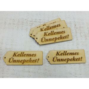Natúr fatábla "KELLEMES ÜNNEPEKET" 8x2,8cm