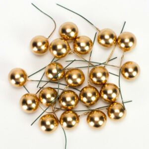 Beszúrós bogyó 2cm/20db ARANY