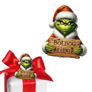 Színes fatábla - Grincs táblával 7,5cm, 2db